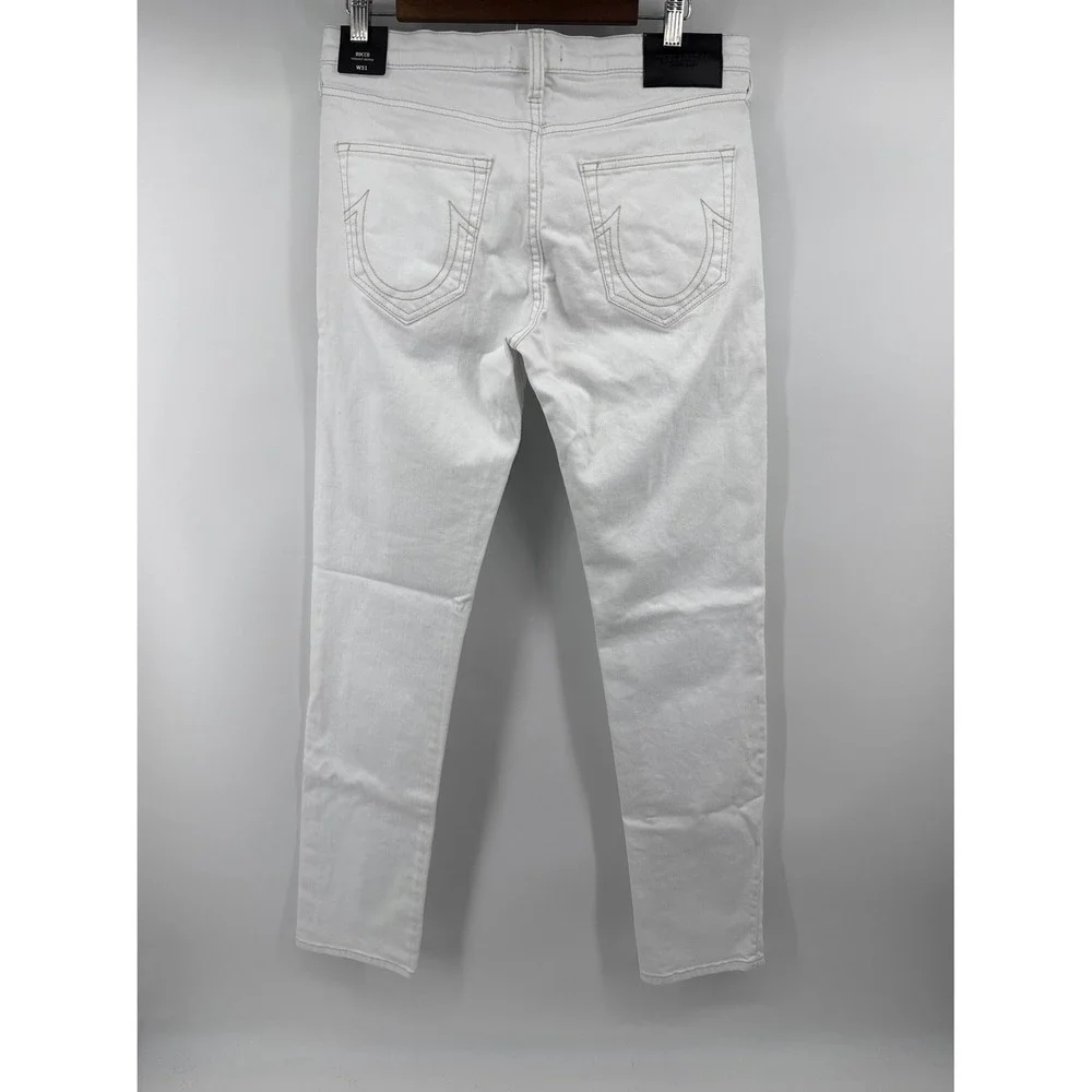 True Religion Rocco Relaxed Skinny Jeans Mens 31 Optic White 105011 NWT